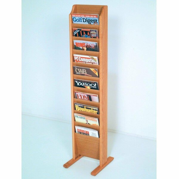 Latestluxury Cascade Free Standing 10 Pocket Magazine Rack - Black Mahogany & Light Oak LA3964461